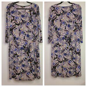 Paisley dress in blue and black